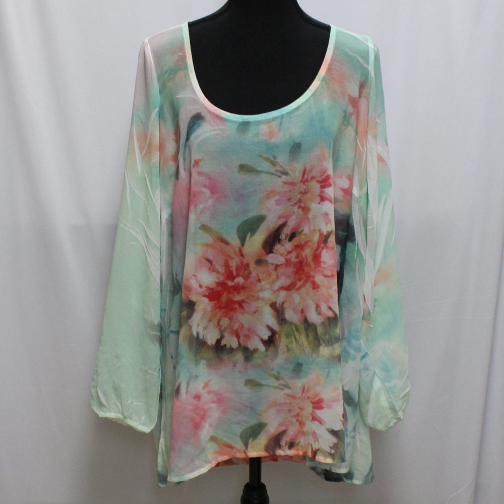 City Chic Bohemian Womens Floral Blouse